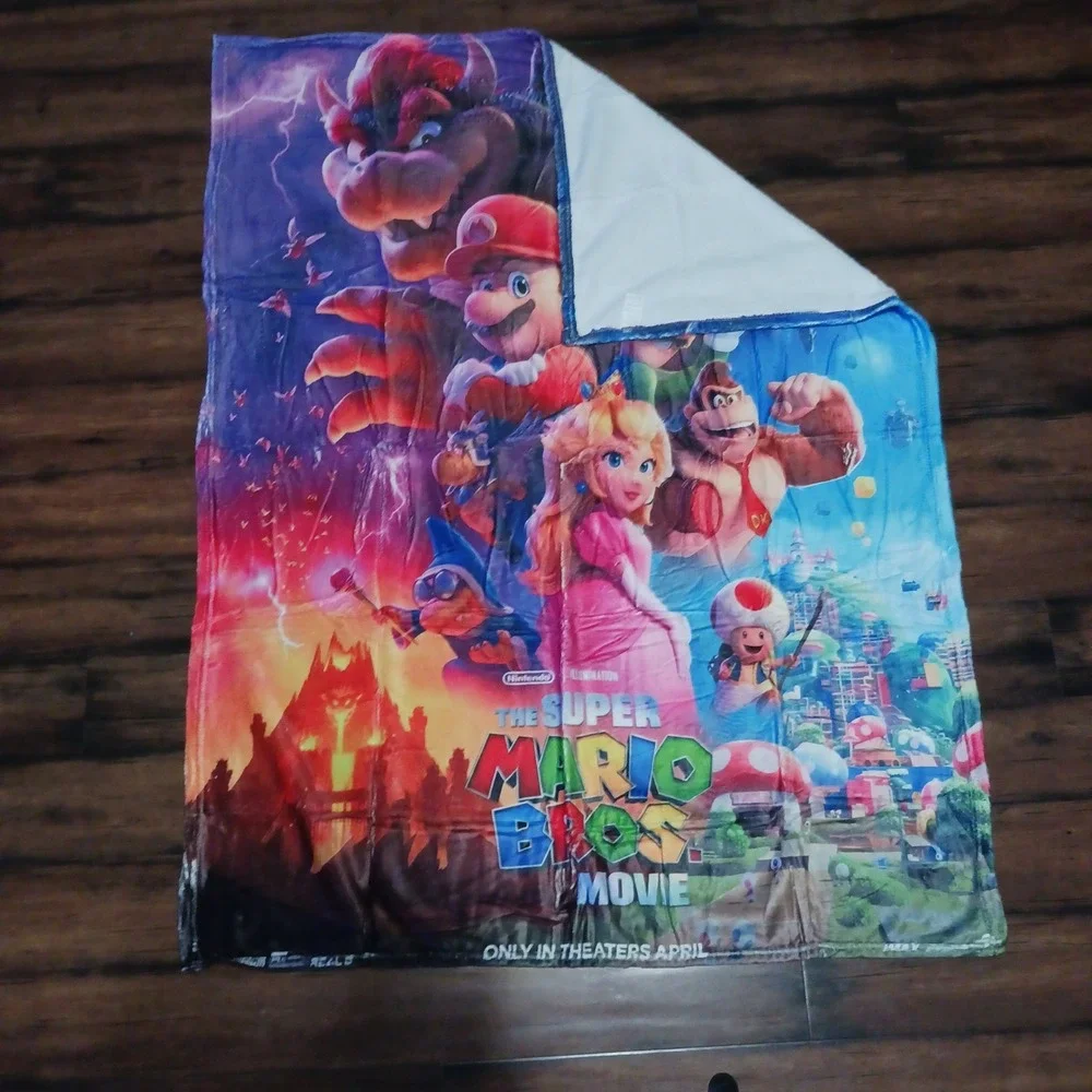 Super Mario Bros Movie Fleece Throw Blanket 50x40 Nintendo Characters Print